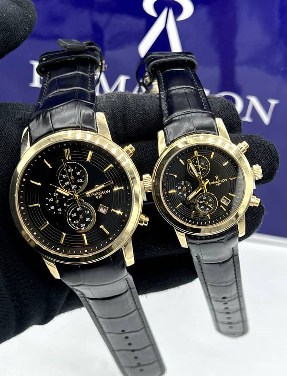 ساعت مچی ست بند چرمی مشکی